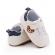 Pantofiori albi cu insertie bleumarine - teddy (marime disponibila: 3-6 luni