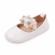 Pantofiori albi pentru fetite - roses (marime disponibila: 6-9 luni (marimea 19