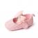 Pantofiori roz cu fundita din dantela (marime disponibila: 3-6 luni (marimea 18
