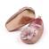 Pantofiori aurii cu floricica roz pudra (marime disponibila: 3-6 luni (marimea