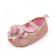 Pantofiori aurii cu floricica roz pudra (marime disponibila: 6-9 luni (marimea