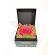 Cutie pentru bijuterii  cu licheni stabilizati si trandafir criogenat rosu 8 cm