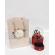 Cutie pentru bijuterii rosie cu hortensie criogenata si mini rose criogenate rosii ,10x10x16 cm (copiaza)