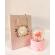 Cutie pentru bijuterii roz cu hortensie criogenata si mini rose criogenate roz ,10x10x16 cm