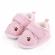 Pantofiori roz imblaniti pentru fetite - labute (marime disponibila: 9-12 luni