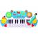 Instrument muzical pianina electronica malplay cu scaun si microfon 45 cm inaltime, albastru si verde