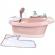 Cadita pentru papusa smoby baby nurse baleno bath roz cu accesorii