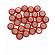 Set 25 nasturi metalici cu picior rotunzi, imbracati in catifea rosu perlat 2 cm marimea 32