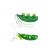 Set 2 jucarii breloc pastaie de mazare, antistres, verde, 7 cm