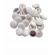 Set 25 nasturi metalici cu picior rotunzi, imbracati in catifea alb perlat 1.5 cm marimea 28
