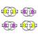 Set 4 jucarii Spinner Key Chain Fidget, antistres, galben/violet, Vivo