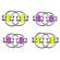 Set 4 jucarii Spinner Key Chain Fidget, antistres, galben/violet, Vivo