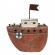 Decoratiune barca lemn 10x4x12 cm