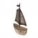 Decoratiune barca lemn metal 9x3x11 cm