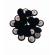 Set 25 nasturi metalici cu picior rotunzi, imbracati in catifea neagra 1.5 cm marimea 28