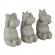 Set 3 figurine hipopotami polirasina gri 5x7x9 cm