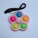 Breloc Fidget Spinner/Pop It, antistres, roz cu 5 buline colorate, 8 cm, Vivo