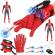 Set doua manusi cu ventuze, sfoara si figurina spiderman, ideallstore®, rosu
