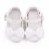 Pantofiori albi din lac cu fundita cu paiete (marime disponibila: 0-3 luni)