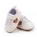 Pantofiori albi cu insertie roz - teddy (marime disponibila: 3-6 luni (marimea
