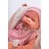 Papusa bebelus maria cu costumas roz si paturica bej 43 cm