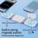 Statie Incarcare 3 in 1 Wireless, Pliabil, Pentru Iphone Apple Watch Airpods Samsung, 30 W, Fast Charging, Magnetic, Alb
