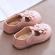 Pantofiori roz pudra pentru fetite - floare de colt (marime disponibila: 12-18