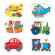 Baby puzzles: set de 6 puzzle-uri transport (2 piese)