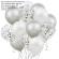 Set 15 baloane pentru petrecere, flippy, alb/argintiu, 30 cm