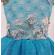 Rochie din tulle bleu cu broderie , fete 10 ani, 140 cm