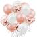 Set 15 baloane pentru petrecere, flippy, rose gold/ alb, 30 cm