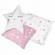 Cort de joaca pentru copii cu ghirlanda, lumini si 3 pernite nukido 120 x 120 x 165 cm - roz - alb