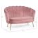 Canapea 2 locuri cu tapiterie din velur roz si picioare fier auriu giliola 130 cm x 77 cm x 83 h x 44.5 h1