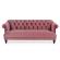 Canapea 3 locuri picioare lemn negru tapitata cu catifea roz pudrat blossom 193 cm x 82 cm x 78 h x 44 h1 x 69 h2