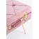 Taburet cu spatiu depozitare tapiterie velur roz cu picioare fier auriu polina 50 cm x 34 cm x 42 h