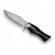 Cutit de vanatoare, ideallstore®, fixed blade, husa piele, otel damasc, negru