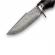 Cutit de vanatoare, ideallstore®, fixed blade, husa piele, otel damasc, negru
