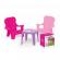 Masuta cu 2 scaunele roz unicorn - dolu