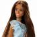 Papusa barbie tinute stralucitoare satena cu rochita blue