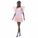 Papusa barbie fashionista afro-americana cu rochie peach