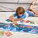 Puzzle pentru copii flourescent cu dinozauri (200 piese, 1.5m)