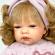 Papusa nines d'onil, celia, cu parul blond, cu rochie roz, cu miros de vanilie,