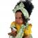 Papusa nines d'onil, maria afro, cu sunete, cu bebelus, cu rochie verde, cu