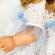 Papusa nines d'onil, susette tul, cu parul blond, cu sunete, cu funda albastra,