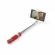 Selfie stick, 78 cm, model simplu, metal, clema prindere, rosu