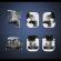 Set 2 x suport fixare proiectoare led pe capota, rotatie 60 grade