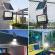 Lampa solara 100w, cu telecomanda si suport prindere