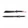 Set sabie si maceta de vanatoare, ideallstore®, asian level, 57 cm, negru, teaca inclusa