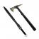 Set topor si sabie de vanatoare, ideallstore®, otel inoxidabil, 40 cm, teaca inclusa