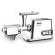 Masina de tocat cu accesoriu de rosii zass zmg 10, putere 3000w, putere nominala 1200w, toaca intre 50-70 kg/ora, roti dintate metalice, 3 discuri din inox incluse